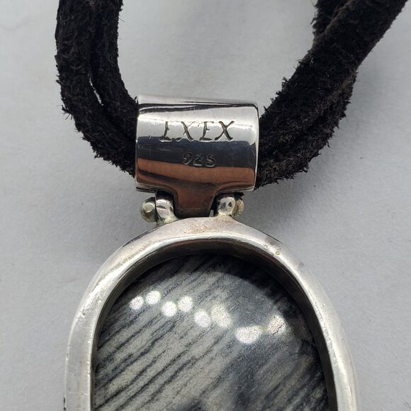 EXEX Claudia Agudelo Petrified Wood Pendant Necklace Sterling Silver - Picture 2 of 5